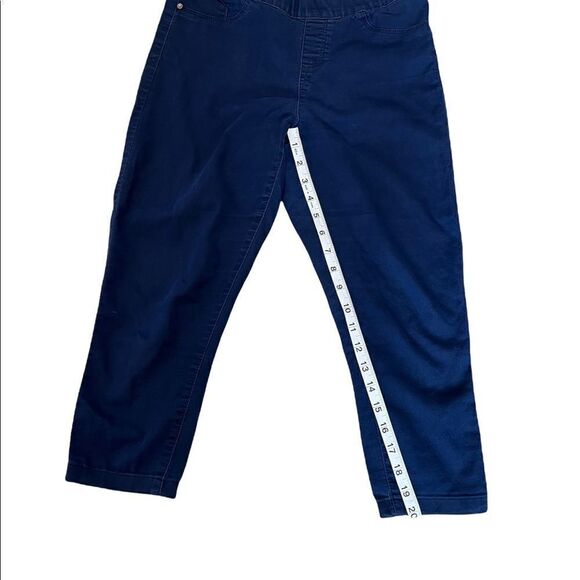 Blue Cropped Stretch Pull On Capri Cropped Pant 38 - Picture 8 of 11
